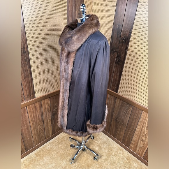 SAKS JANDEL ZANG TOI DESIGNER SILVERY RUSSIAN SABLE FUR COAT JACKET XL 12 - 14 - Picture 11 of 14